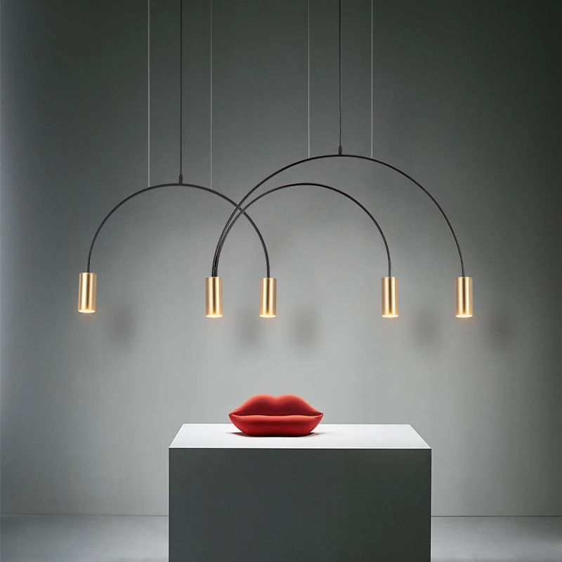 Postmodern Spot Chandelier Lighting Designer Arch Hanging Lamps  Luminaire Restaurant Living Room Bedroom Lamp Lighting Fixtures