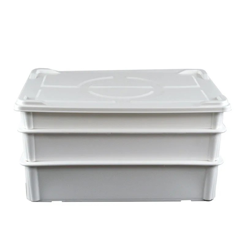 Pizza Dough Proofing Box - Stackable Commercial Quality Trays with Lid  (17.50 x 12.5 Inches) - 2 Trays and 2 Lids