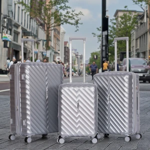 New Design 20\" 24\" 28\" Hard Shell ABS Trolley Suitcase Durable Anti-Theft 4 Spinner Wheels Travel Luggage Set 3 Piece