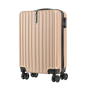 Set of 3 Carry-On Suitcases with Spinner Wheels TSA Lock Portable Lightweight ABS Luggage Business Travel Mainly Made Aluminum