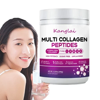 Private Label Multi Collagen Peptides Solid Beverage Skin Bone Care Hydrolyzed Collagen Powder
