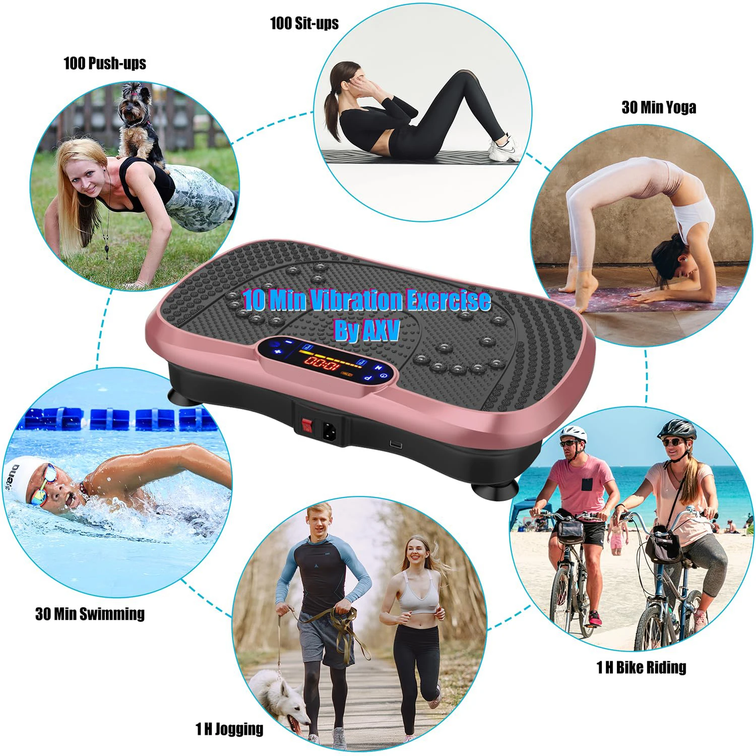 Electric Electromagnetic Sport Fitness Vibration Plate Exercise Machine with Remote Control for Home/Gym Use