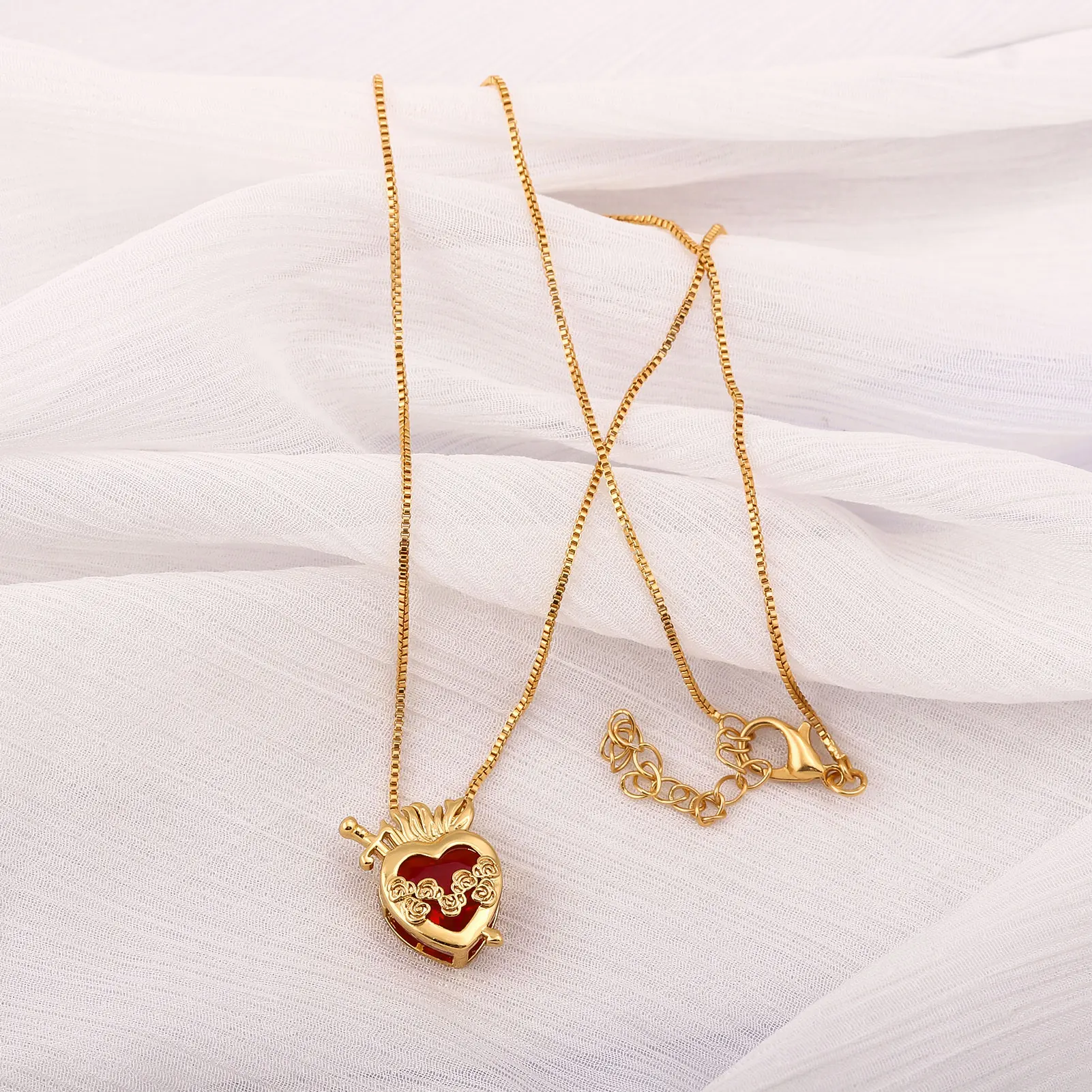 Elegant Zircon Heart Bow Necklace for Women