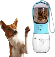 2 in 1 Portable Pet Dog Water Bottle leak proof dogs water dispenser outdoor travel walking food grade pet water cup