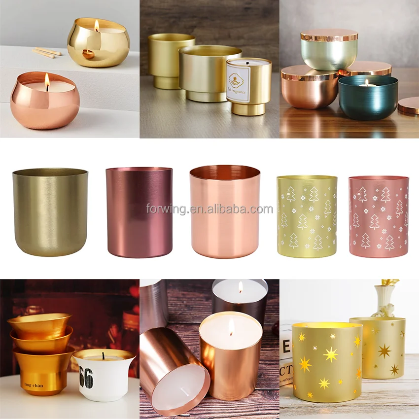 New design Aluminum Candle Jar Egg Shape Custom color home decor Metal Candle holder jars for candle making factory