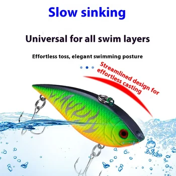 Effective 7cm 12g Long-Cast Vibration Tremor Swim Bait ABS for Sea Bass Catfish Carp Fishing Cross-Border E-commerce Bass Salmon – Hard Lure – view 5