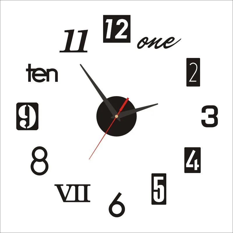 Factory Direct Supply Large Acrylic DIY Silent Three-Dimensional Wall Clock Simple Living Room Art Clock Wall Sticker Box
