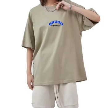 Custom 275 G Breathable Loose T Shirt 100% Cotton High Quality Solid O-Neck T Shirt Men Short Sleeves Unisex Streetwear shirt