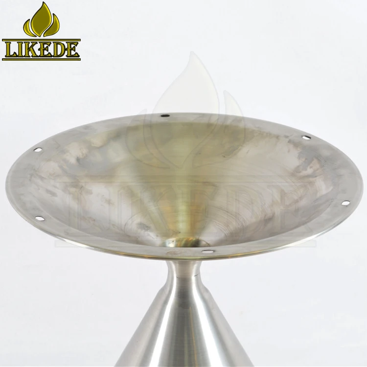 Integrated Tulip Conical Table Base Metal Brushed #304 Stainless Steel Trumpet Style Furniture Legs