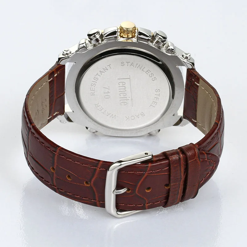 TEMEITE 710G New Arrival Custom Logo Man Quartz Watch Comely Steel Strap Waterproof Dials Decoration Bling Casual Wrist Watch