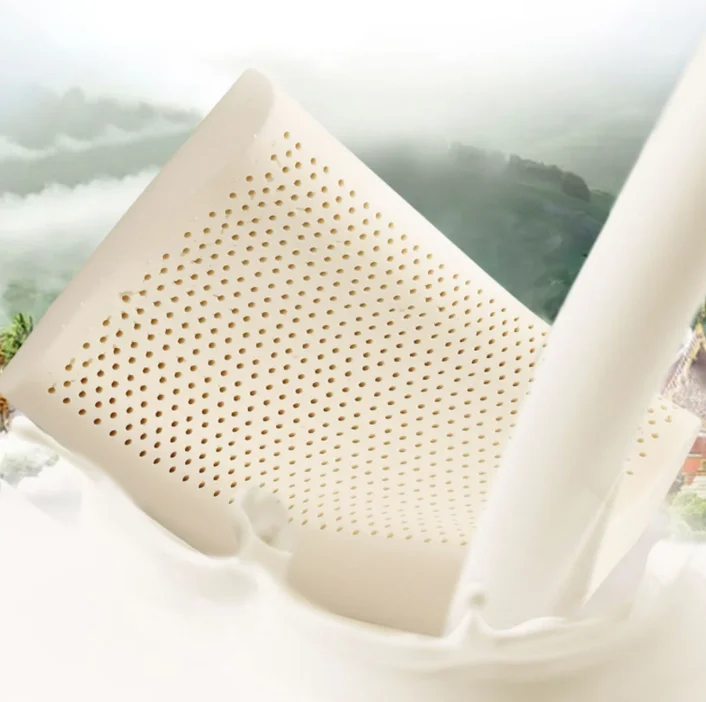 Breathable Cover Neck Support Pain Relief Contour Medium Firm Wholesale Cervical Filling 100% Natural Latex Pillow with Hole