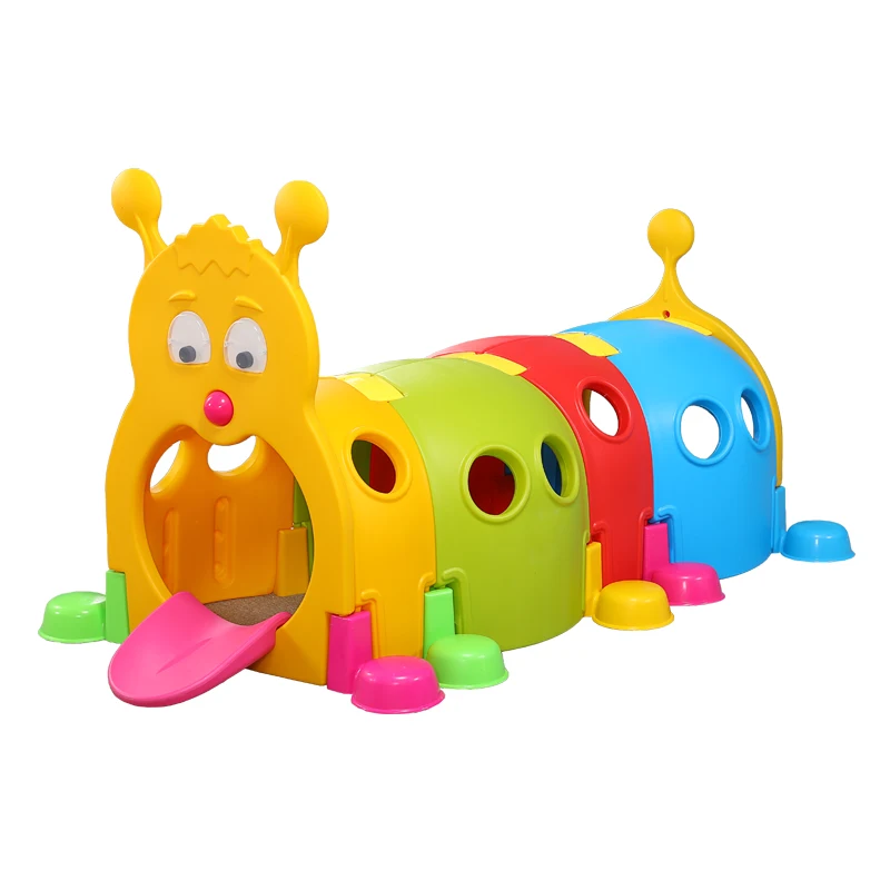 Moetry Preschool Indoor Toys Kids Plastic Play Tunnel Purple Caterpillar  Crawl Tunnel for Nursery School Toddler