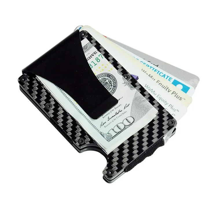 Real Carbon Fiber Minimalist Wallet Rfid Blocking Credit Card Holder