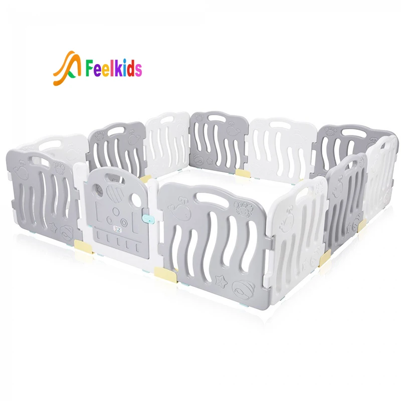 Feelkids High Quality Plastic 12 Panel Safety Center Home Indoor Portable Playpen for Bedroom & Living Room