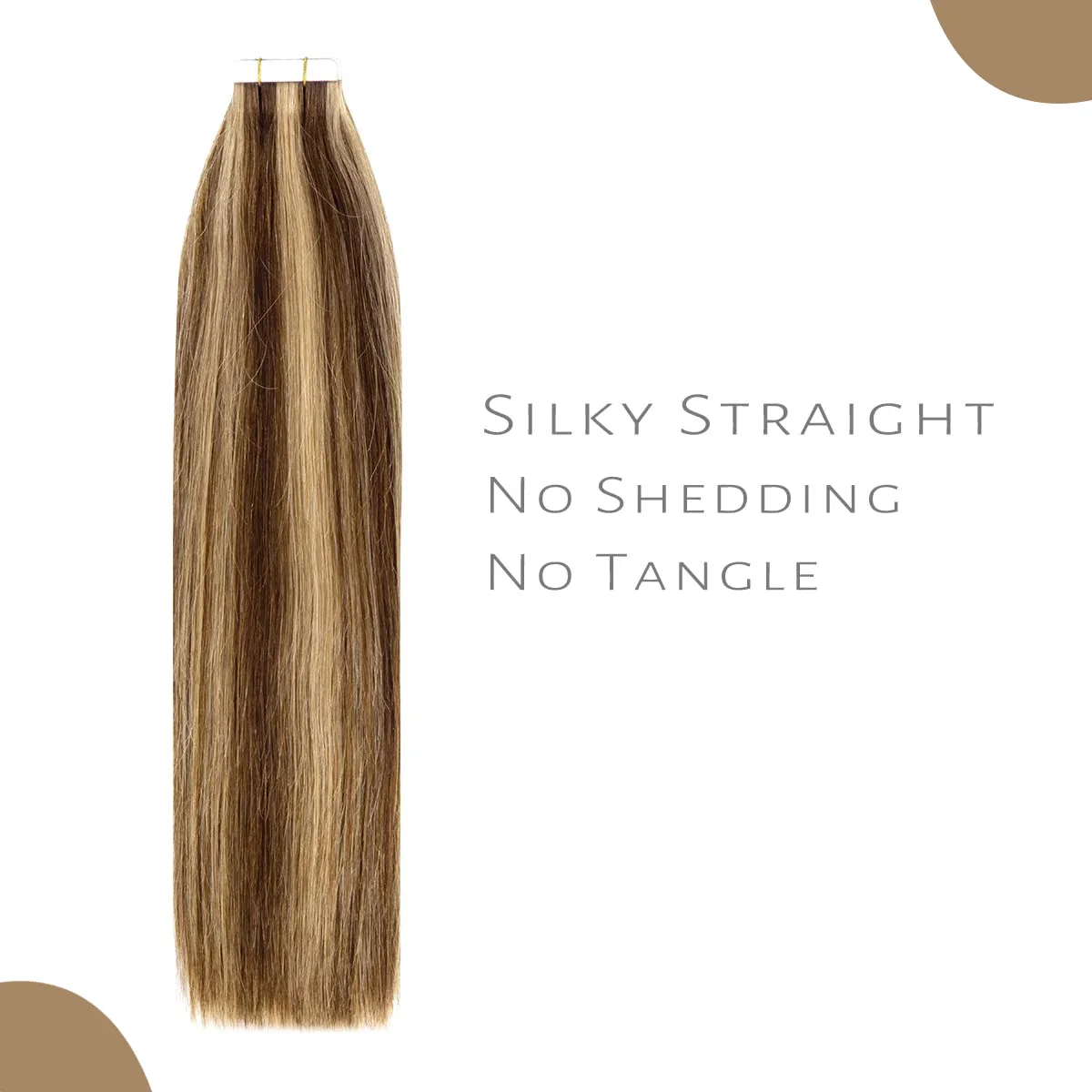 Extension per capelli lisci con nastro adesivo, capelli umani #P4/27, colore Remy, 20 pezzi/confezione, 16-26 pollici, per donne_voghion.com
