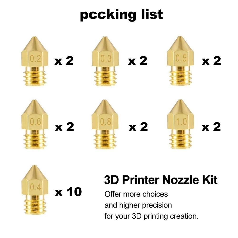 MK7 Imprimante 3D Printer Anet Creality 2 x Buse 0.3mm Nozzle M6 Extrudeur MK8 