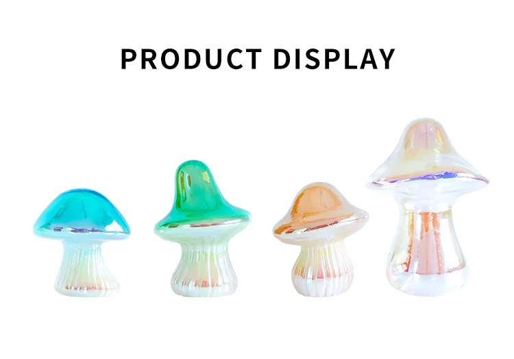 New Design Battery Operated Mushroom-shaped Lamp Glass LED Table Lamp factory