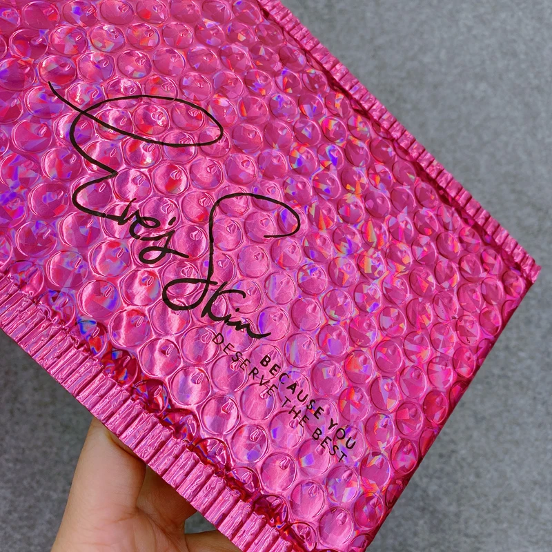 Custom Print Various Color Envelopes Bubble Bag Foil Metallic Bubble Envelope Express Mailer Bag