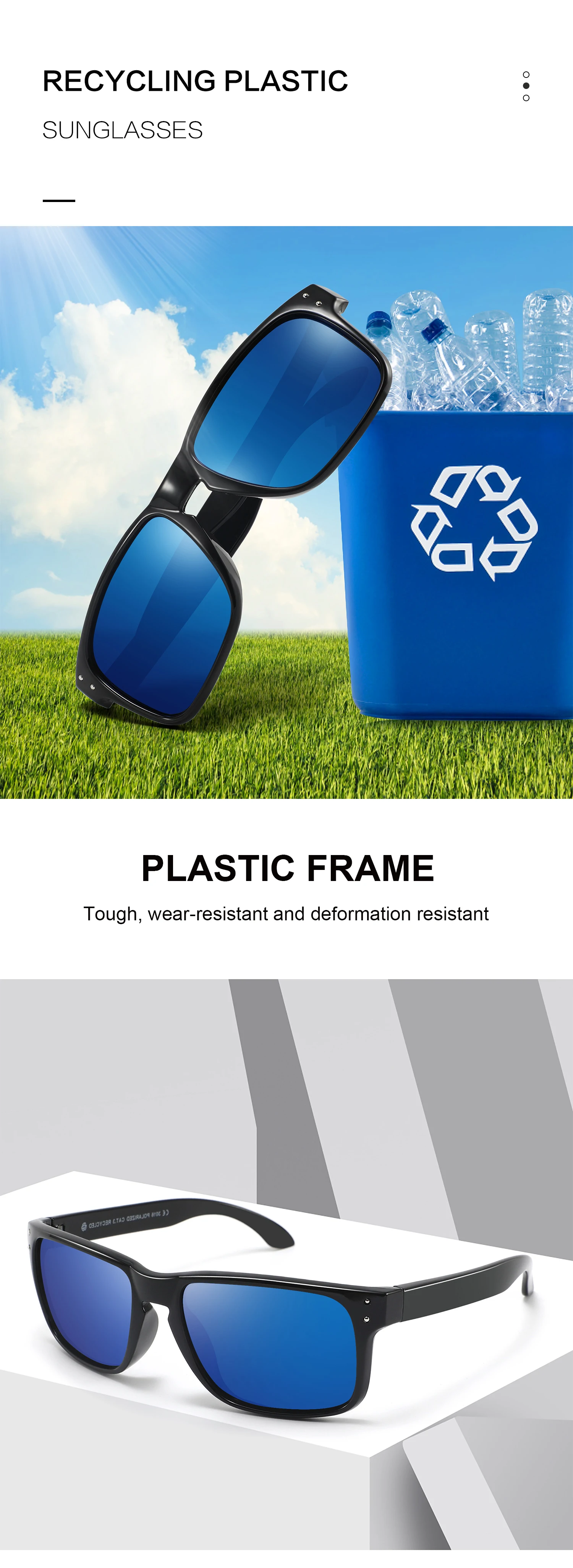 Conchen Wholesale Price Fashion Square Sun Glasses Polarized Reasonable Price Recycled Ocean