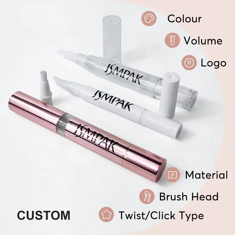 Custom Label 4ml 6ml Clear Empty Cosmetic Twist Pen Packaging Container 2ml Plastic Tube Nail Cuticle Oil Pen