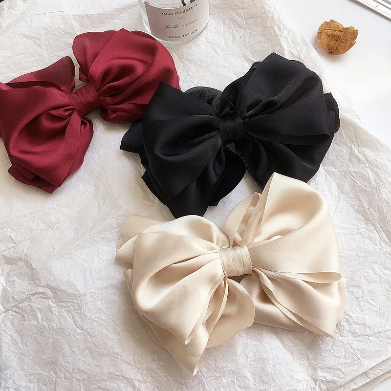 Oversized Bow Hair Accessories Fashion Satin Ribbon Hairpins Big Bow  Hairpins Women Girls Satin Ladies Hairpins Cute - Price history & Review, AliExpress Seller - Shop5615295 Store