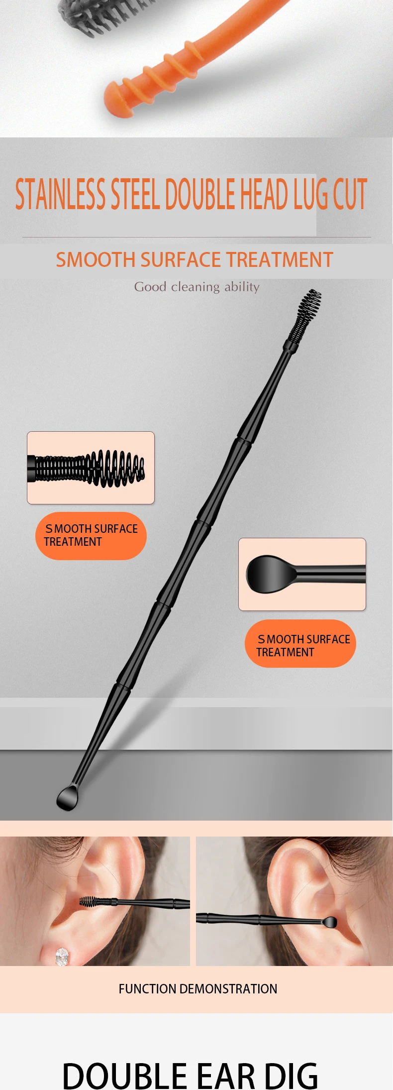 product factory made custom color ear wax removal kit beauty stainless steel ear cleaning tool-5