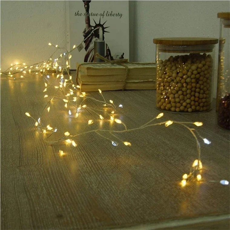 IP65 Waterproof Outdoor Window Smart USB LED Curtain Fairy String Light Christmas Luminous Lamp Beads