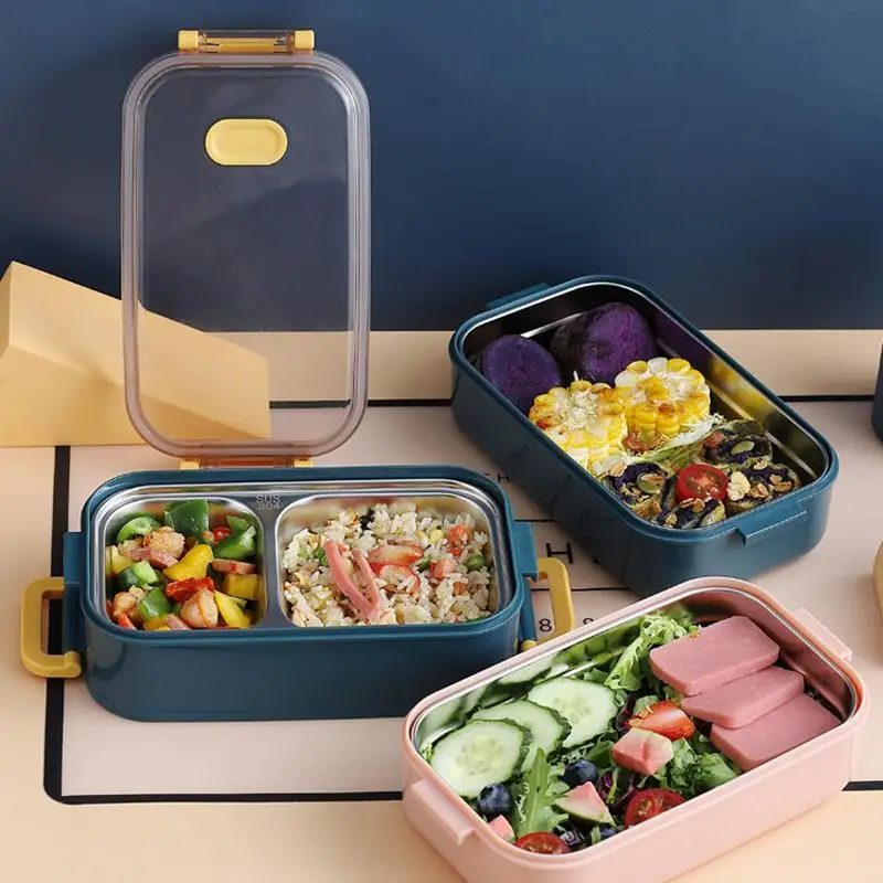 Ss 304 Stainless Steel Bento Box With Pp Lid For Home/dormitory/school/picnic/travel Use Lunch