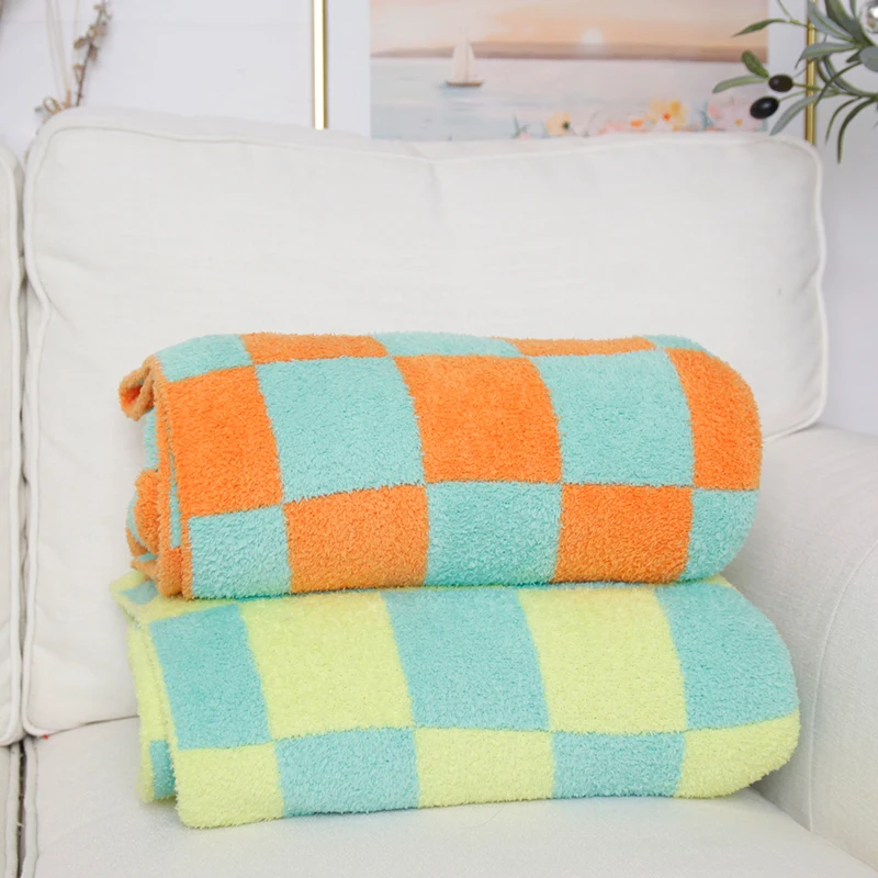Wholesale OEKO-TEX Fluffy Soft Polyester Knitted Checkered Pattern Throw  Blanket For Sofa Couch Bed - Buy Wholesale OEKO-TEX Fluffy Soft Polyester  Knitted Checkered Pattern Throw Blanket For Sofa Couch Bed Product on