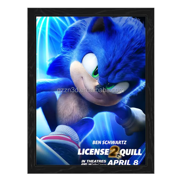 Sonic the Hedgehog-Sonic- 3D Poster 3DLenticular Effect-3 Images In One