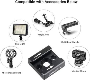 SmallRig Cold Shoe Mount (2pcs Pack) with 1/4"-20 Thread for Camera Cage Flash LED Monitor Microphone - 2060 detail image