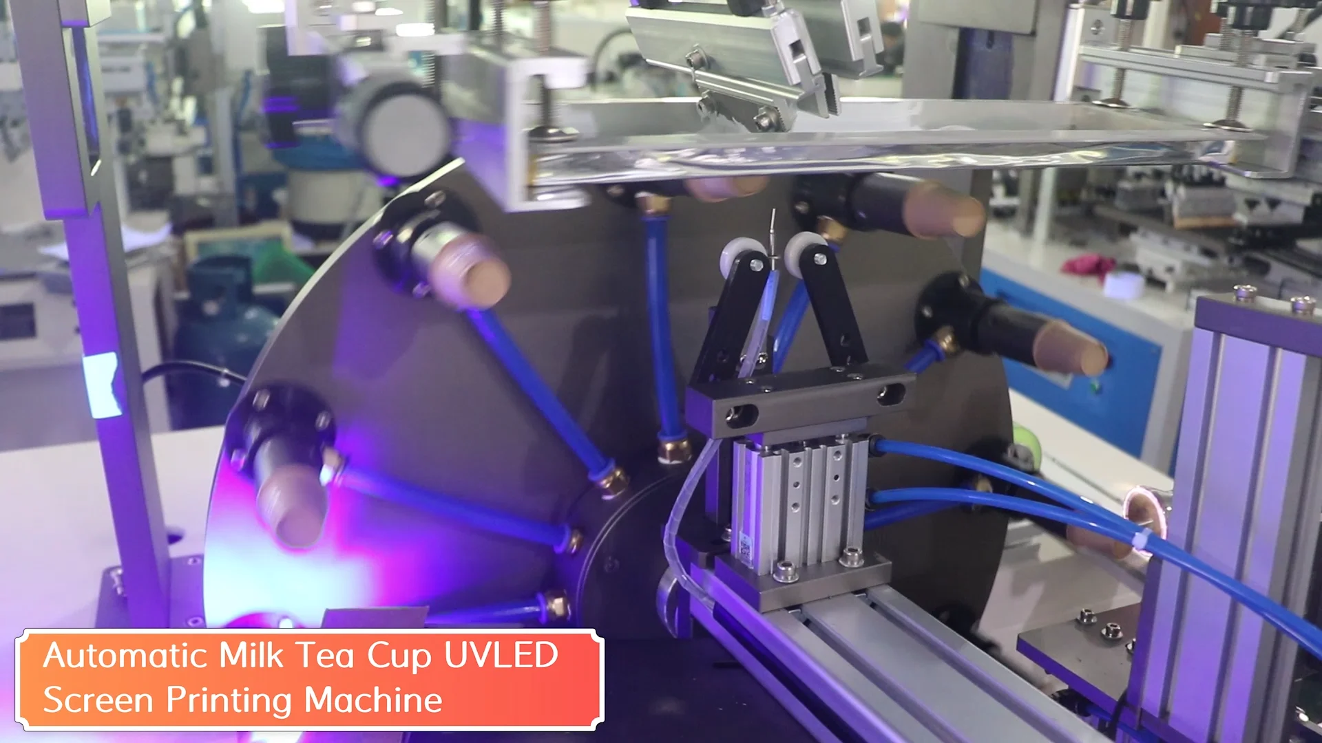 High Speed High Stability Automatic Coffee Cups Disposable Cups Screen Printer With Uvled