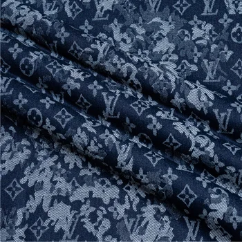 10 S Letter Jacquard Denim Fabric Factory Spot Fashion Brand Fashion Men's and Women's Clothing Comfortable Denim Fabric