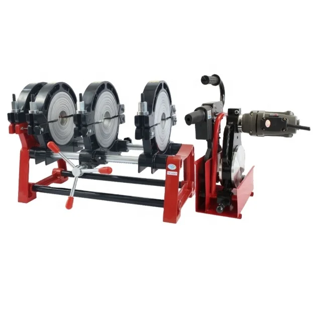 63-200 мм, 4 кольца, ручной сварочный аппарат из ПЭНД для стыковой сварки труб