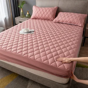 Printed Polycotton Plain Color Mattress Protective Cover Fixed Bedspread Set Coverlet  Bedding Bads Sheet Fitted
