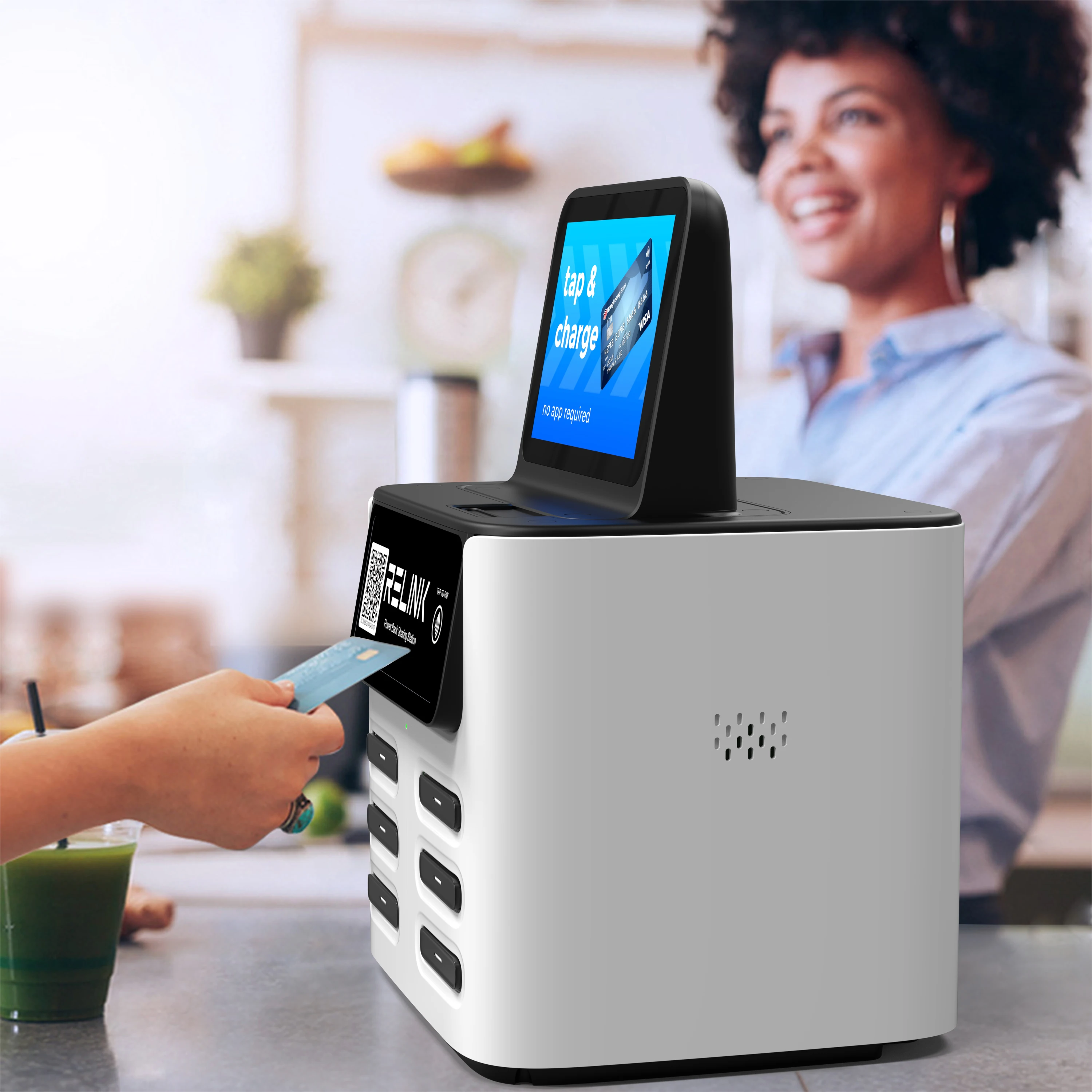 New Launched Power Bank Vending Machine 6Slots Pos Mobile Charging Station Power Bank Rental Station