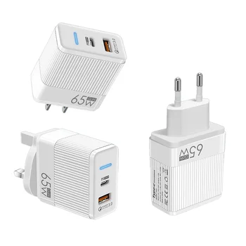 High Quality 20W 48w 65w AU US UK Plug USB&USB-C  Dual Port Type C QC3.0 USB Super fast Charger Adapter