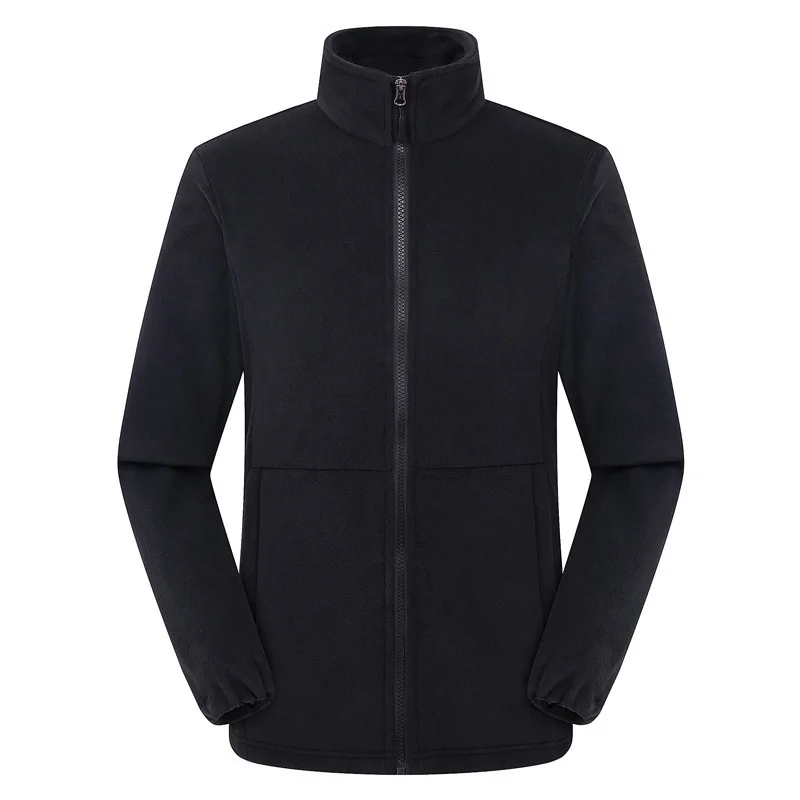 OEM Custom Design Embroidery Logo Reversible Windproof Warm Microfiber Men Winter Polar Fleece Jacket