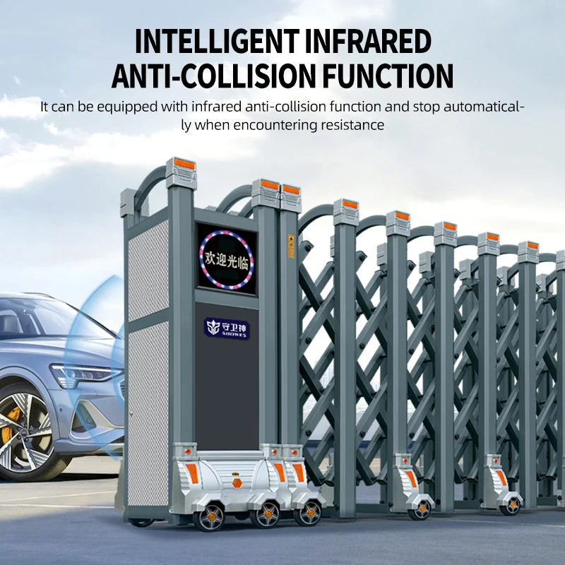 Main Gate Price in India Aluminum Alloy Sliding Door School Factory Gate Automatic Retractable Folding Gate