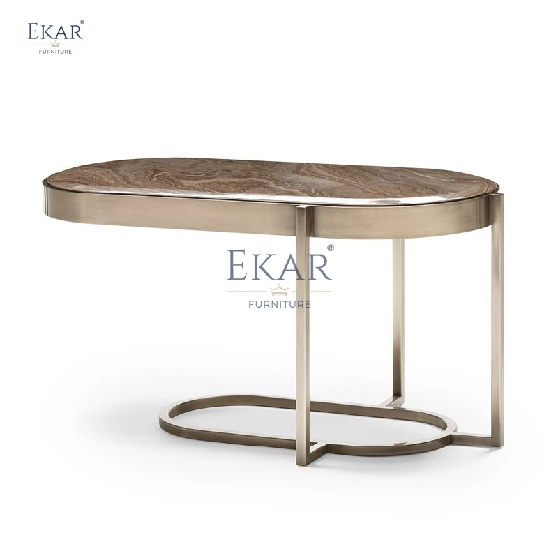 Contemporary Sleek Metal Side Table for Modern Living Room Spaces Luxury Home Furniture Design