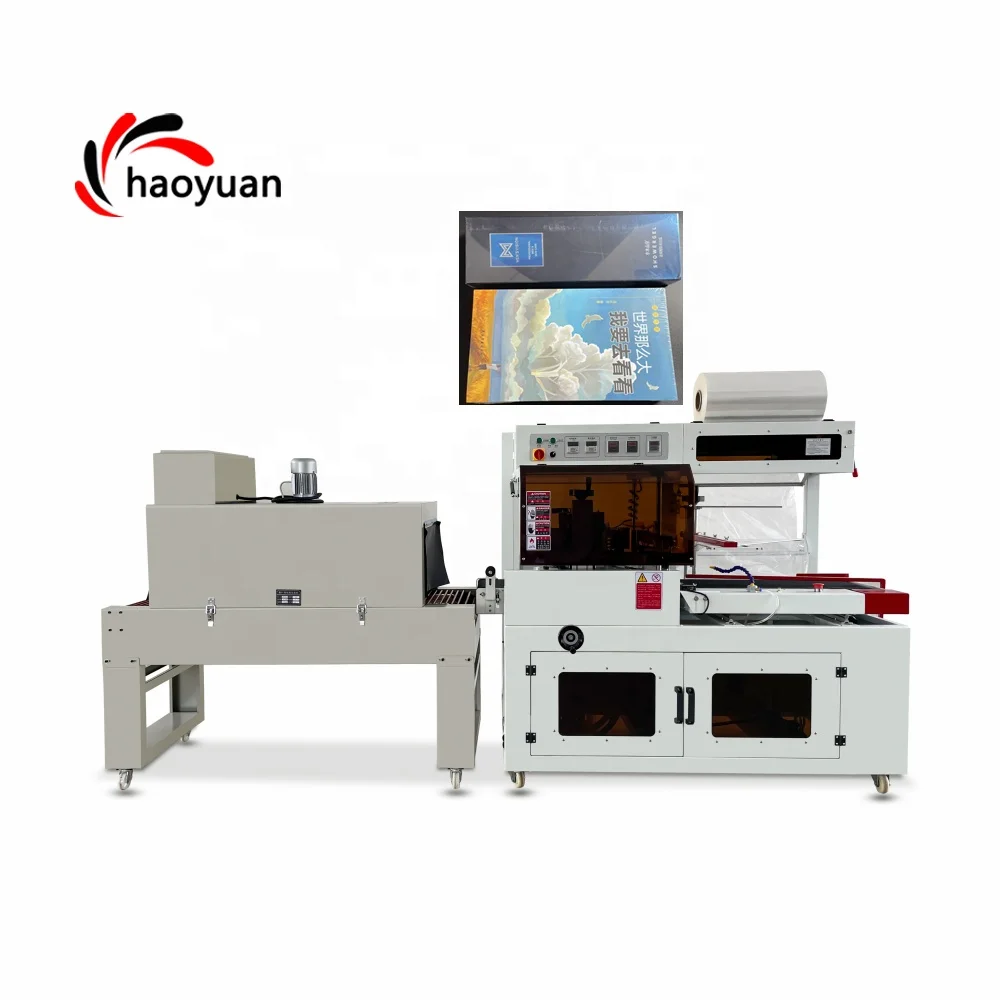HY-450 Haoyuan Glasflaschen Kartons L-förmiger Verschluss Schrumpffolien-Schneider Verpackungsmaschine Preis