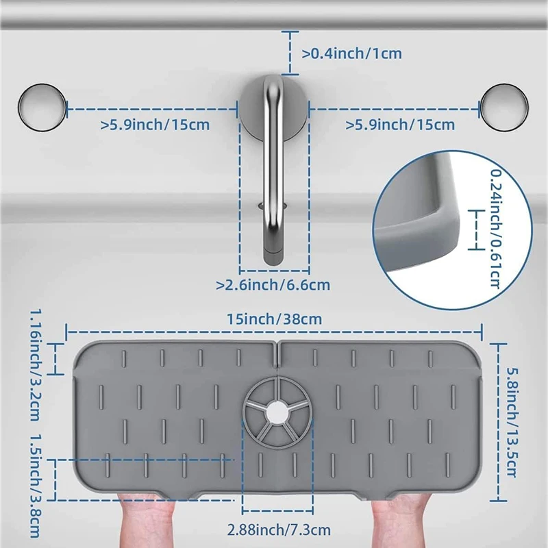Silicone Sink Draining Pads Behind Faucet Silicone Sink Faucet Splash