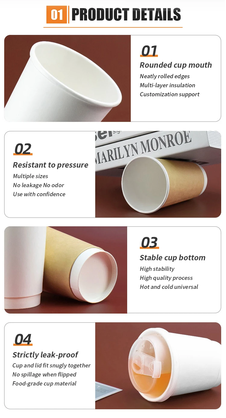 Customized Logo Recycled Paper Cup 8oz 12oz 16oz 20oz Cold Hot Drink ...