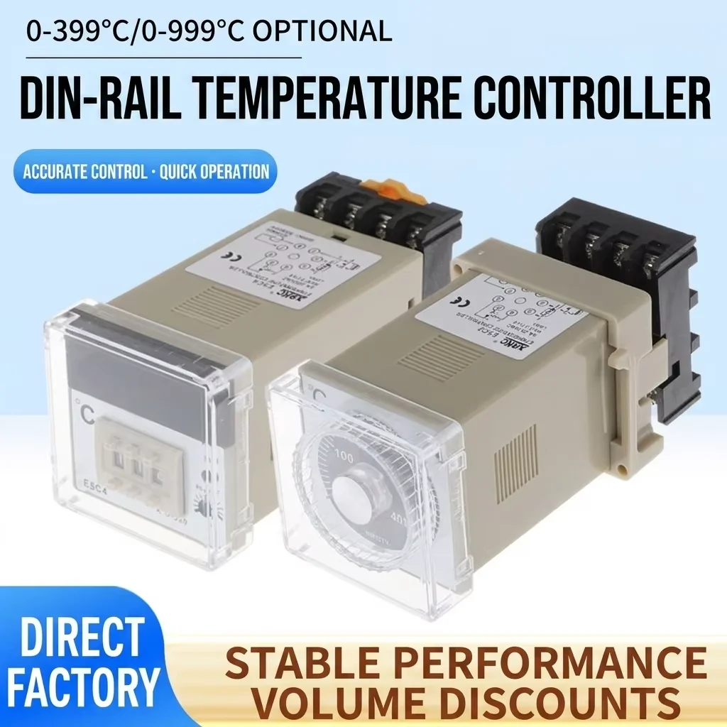 XRKC E5C4/E5C2 Digital Smart Temperature Controller K-type Dial Knob Adjustable OEM/OEM PID Thermostat for Packing
