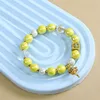 Pulsera de rueda de oración mantra de seis sílabas-maca amarilla