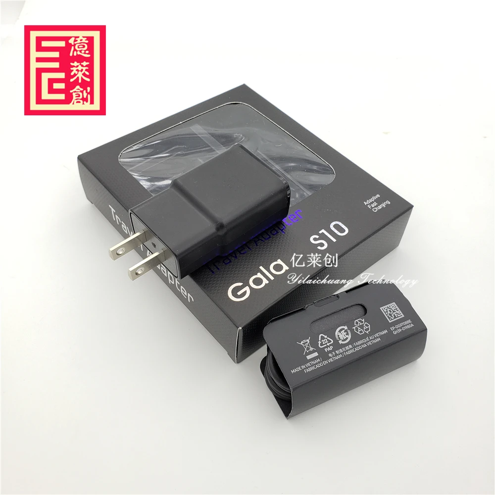 Сетевое зарядное устройство для Samsung Galaxy S10 S10 + Note 9 s8, быстрая зарядка, для путешествий, с кабелем для передачи данных типа C длиной 1 м