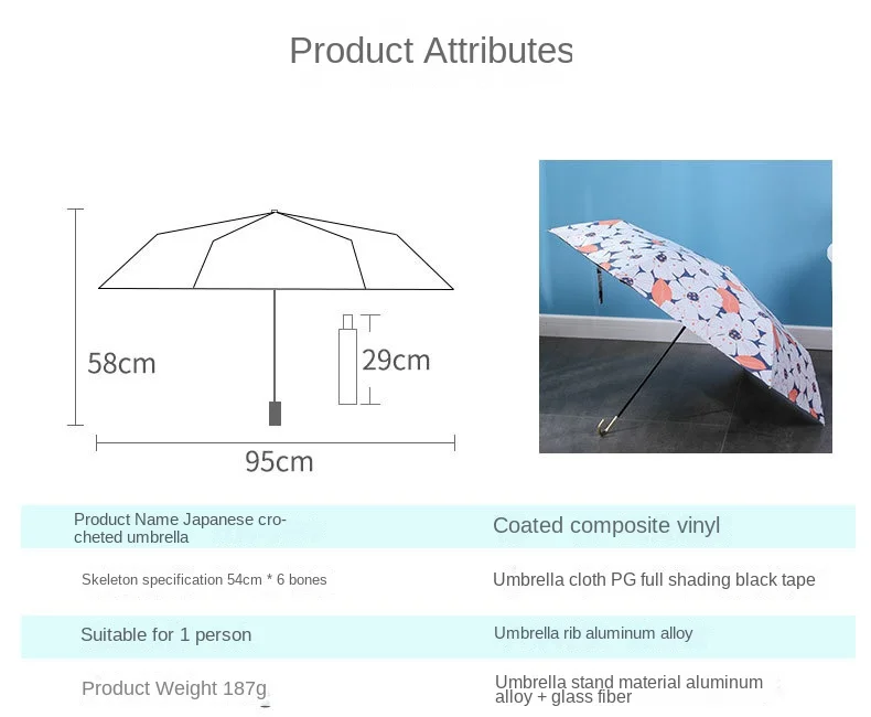 Printing 6k Three Folding Pocket Rain Ladies Sun Umbrellas Semi-Automatic J Shape Handle Umbrella