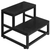 Black square tube two-step stool