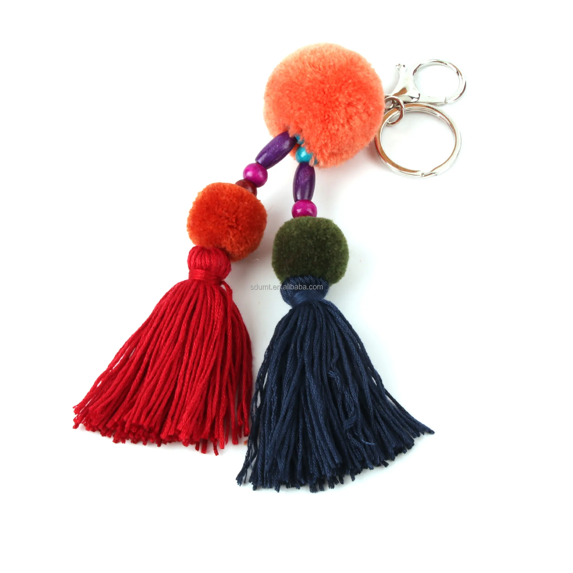 Multi Color Tassel Bag Key Ring Charm Pom Pom Purse Charm Handbag Charm