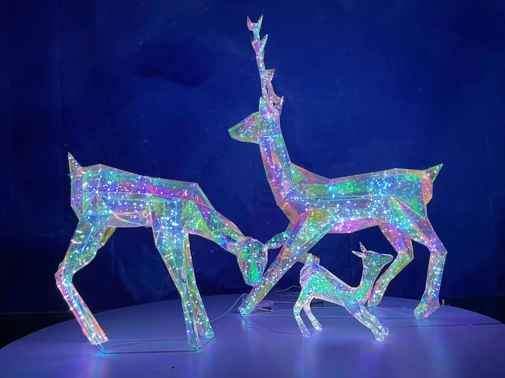 3pieces 5ft Outdoor Decoration Large Lighted Christmas Deer Family Set